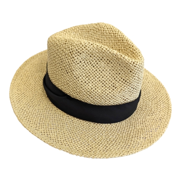 Loft Bow Straw Fedora Hat Size S/M - Picture 5 of 8